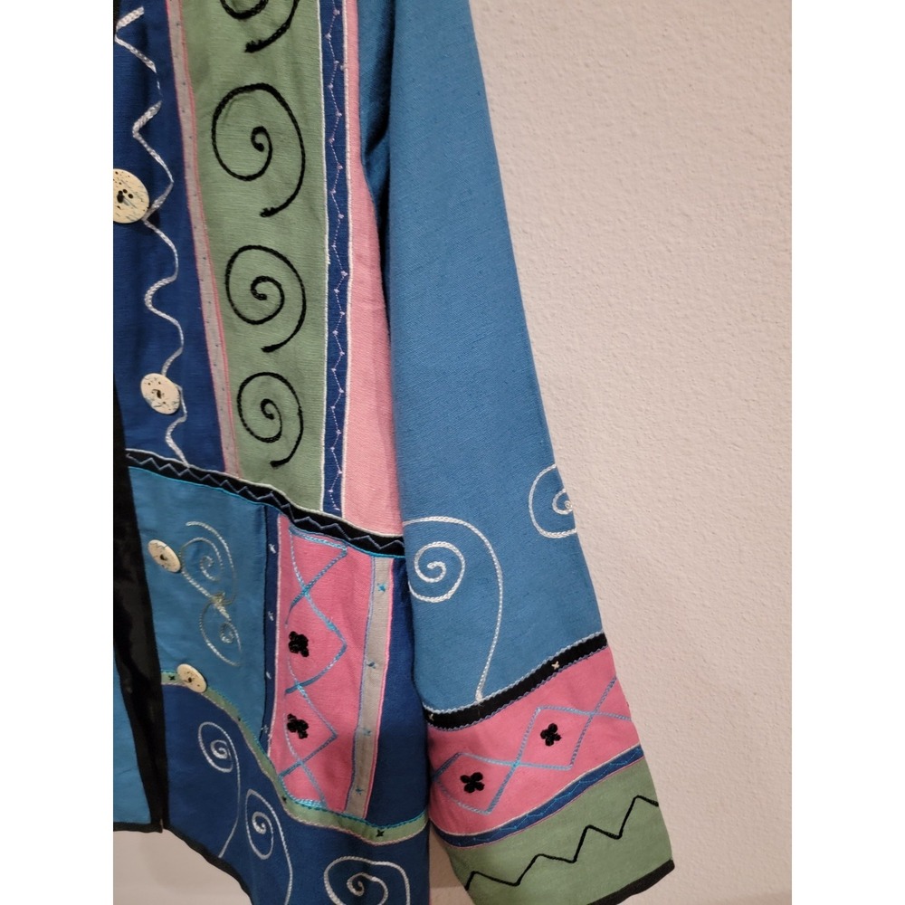 Indigo Moon Multicolor Patchwork Pattern Floral E… - image 4